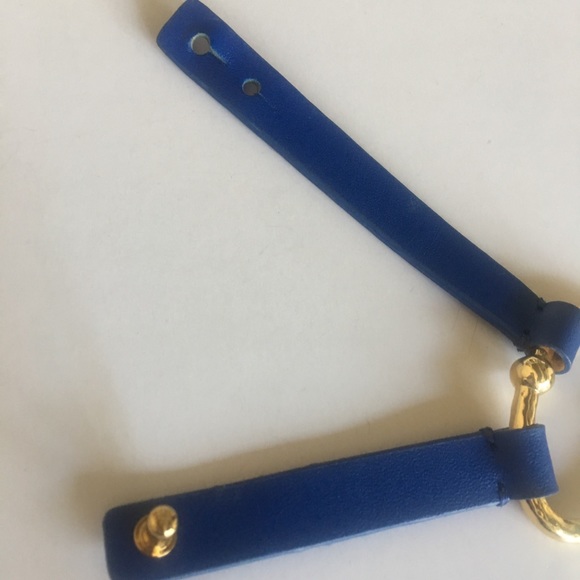 Ralph Lauren Gold Blue Leather Bracelet NEW - Picture 7 of 8